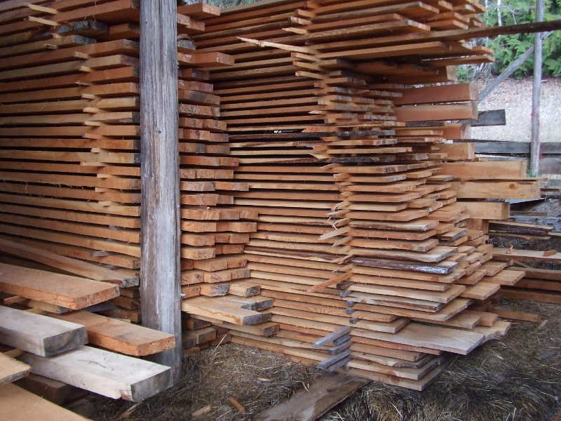 Lumber Sticked And Stacked To Dry.